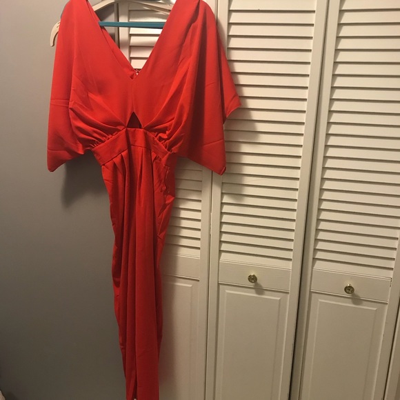 NWT ASOS red kimono sleeve jumpsuit - Picture 3 of 5